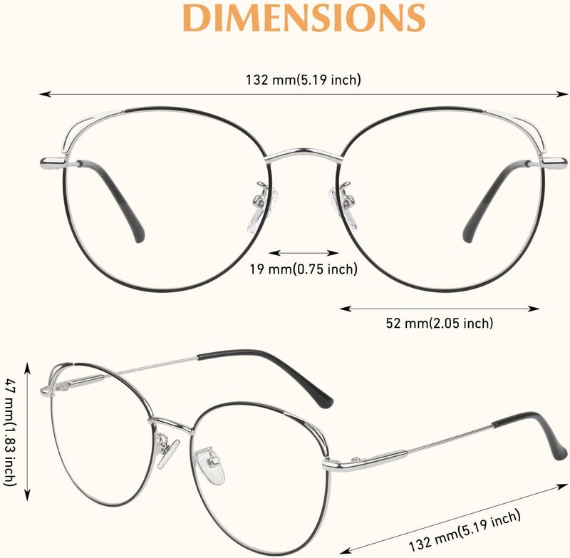 LINVO Classic Fake Glasses Women, Cat Eye Metal Clear Lens Eyeglasses with 100% UV400 Protection - Image 5